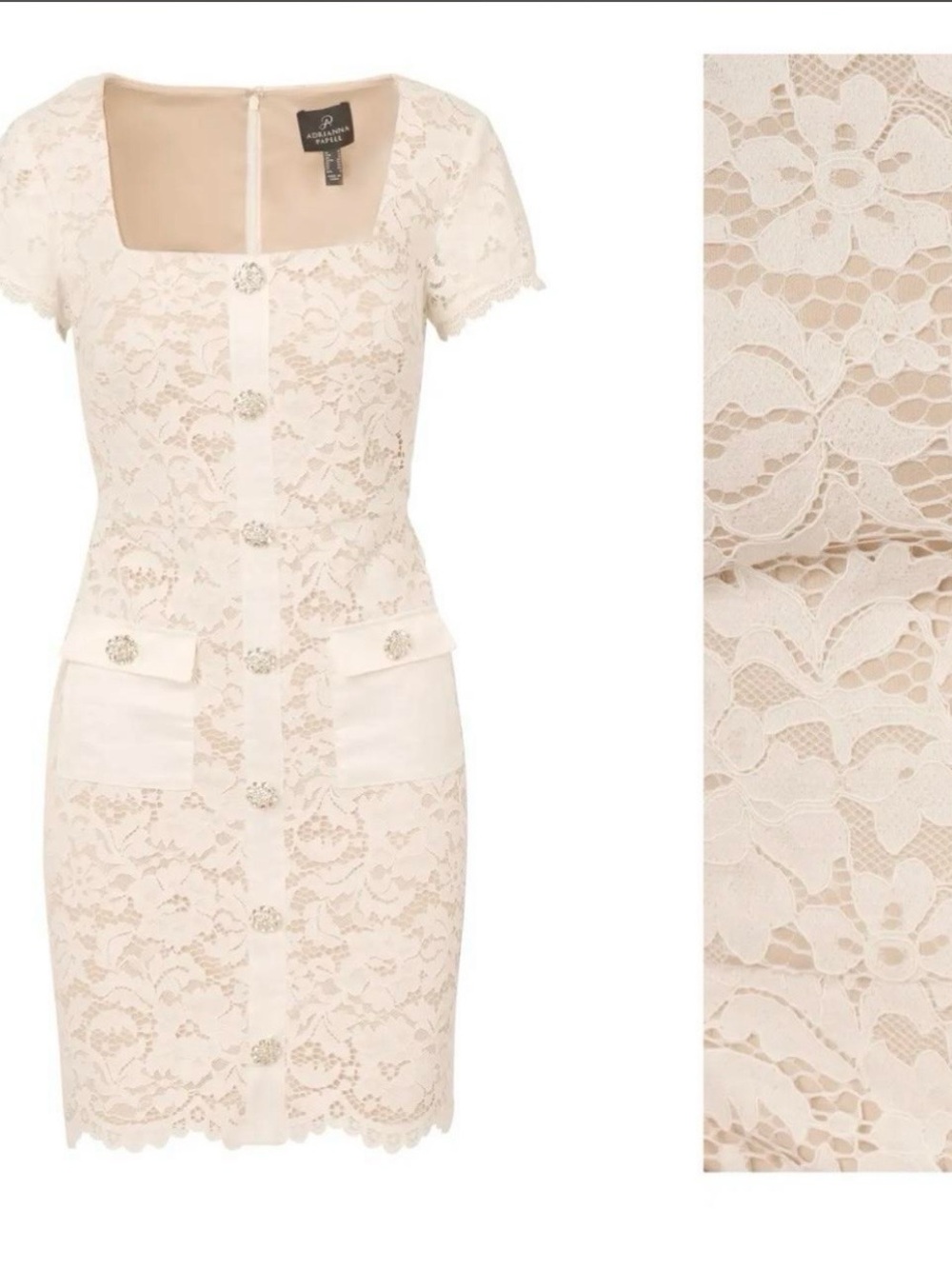 Adrianna Papell Ivory Lace Sheath Dress